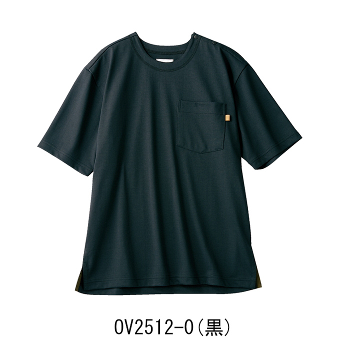 ワイドTシャツ（黒）半袖　制菌　吸汗速乾　形態安定　男女兼用　OV2512-0 住商モンブラン