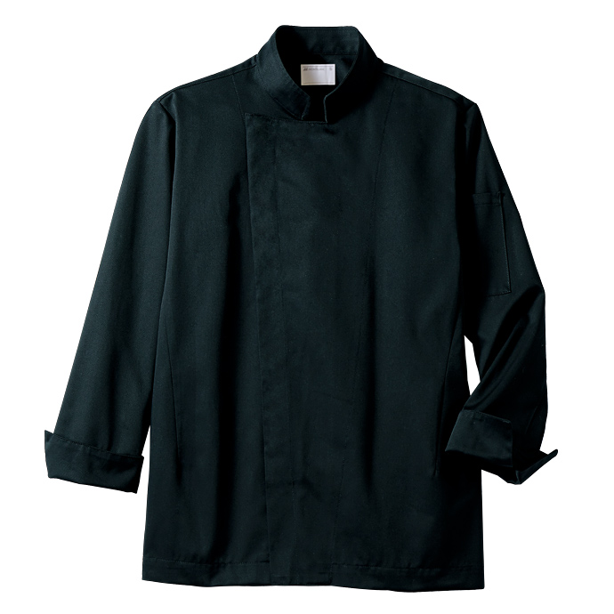 すっきりスマートなダブルコックコート（長袖）　男女兼用　黒　6-1003　住商モンブラン