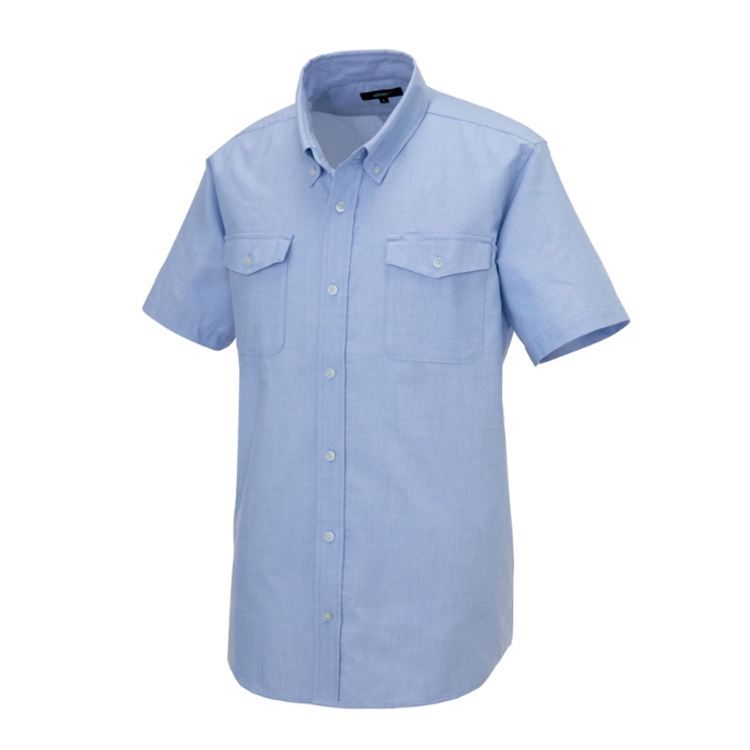 半袖オックスボタンダウンシャツ（両ポケットフラップ付）（男女兼用）イージーケア　AZ-7878　アイトス